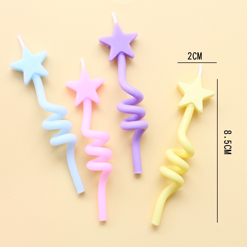 New birthday cake candles, InS-style retro heart-shaped five-pointed star twisted candles, colorful cartoon balloon candles, birthday number candles, gold powder small candles, party supplies, birthday candle gift box, candle party supplies detail image 6