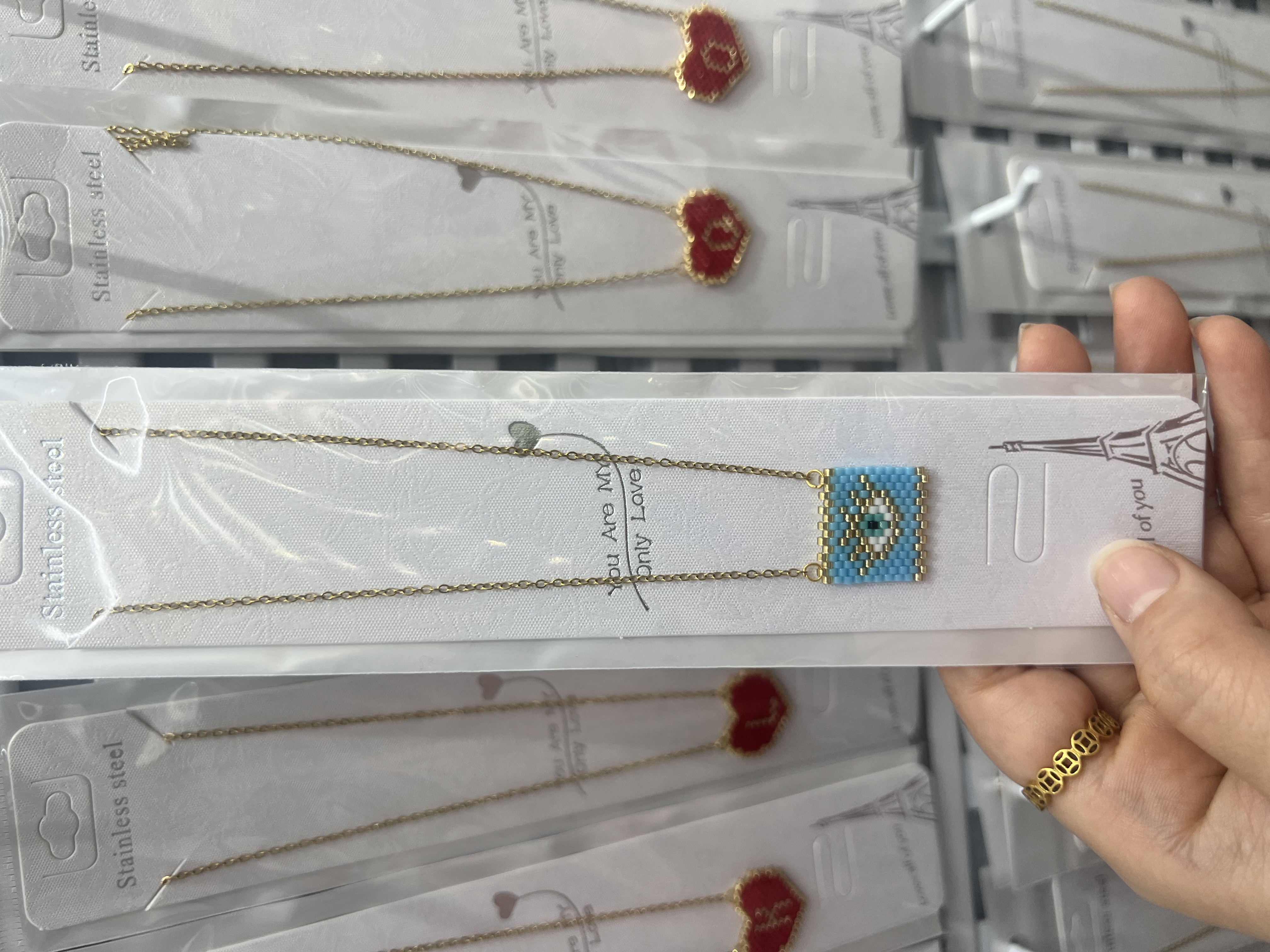 纯手工制作miyuki米珠不锈钢项链