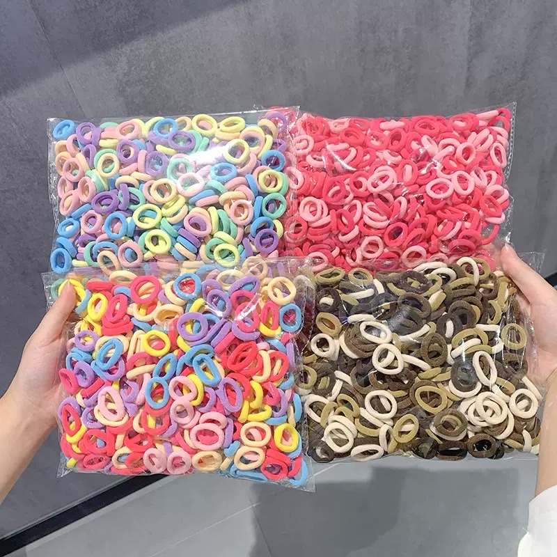 儿童马卡龙色彩色皮筋不伤发宝宝扎小揪揪头绳女耐用高弹力橡皮筋发饰发饰详情图3