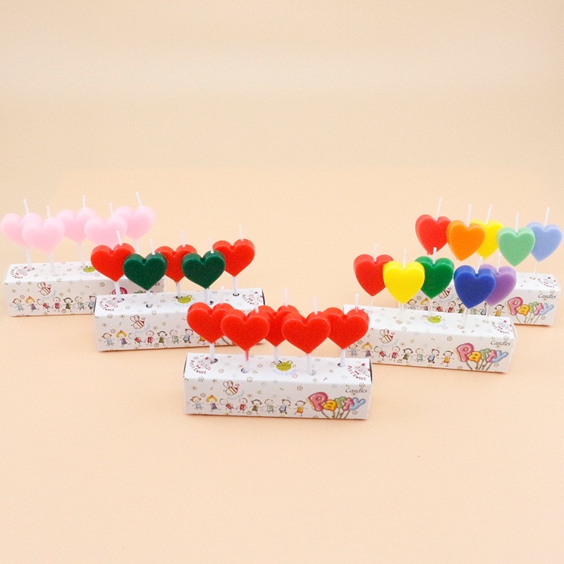 5pcs五角星爱心生日数字蜡烛金粉小蜡烛派对用品生日蜡烛儿童卡通马卡龙色五角星爱心生日蜡烛创意彩色星星心形装饰蜡烛 蜡烛产品图