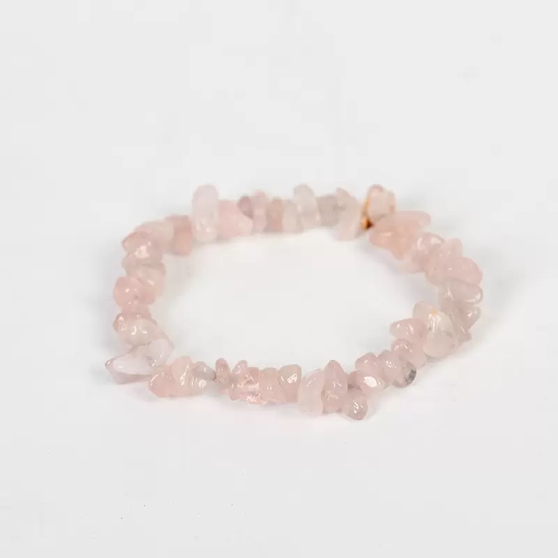 Amazon natural crystal mixed with irregular crushed stones bracelet, handcrafted rose crystal bracelet for women, amethyst Item Picture