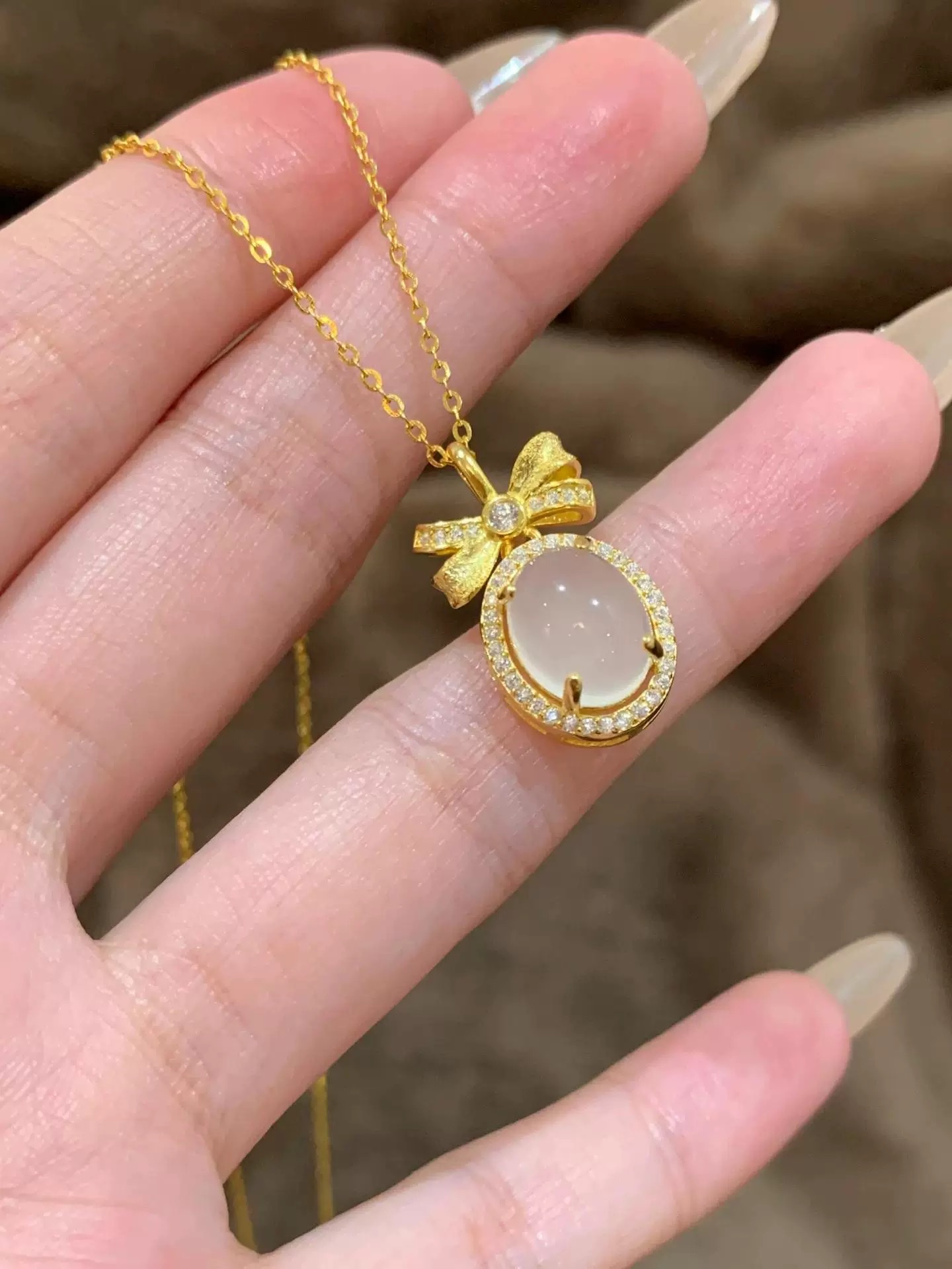 链条不绣钢吊坠铜镀18 K金