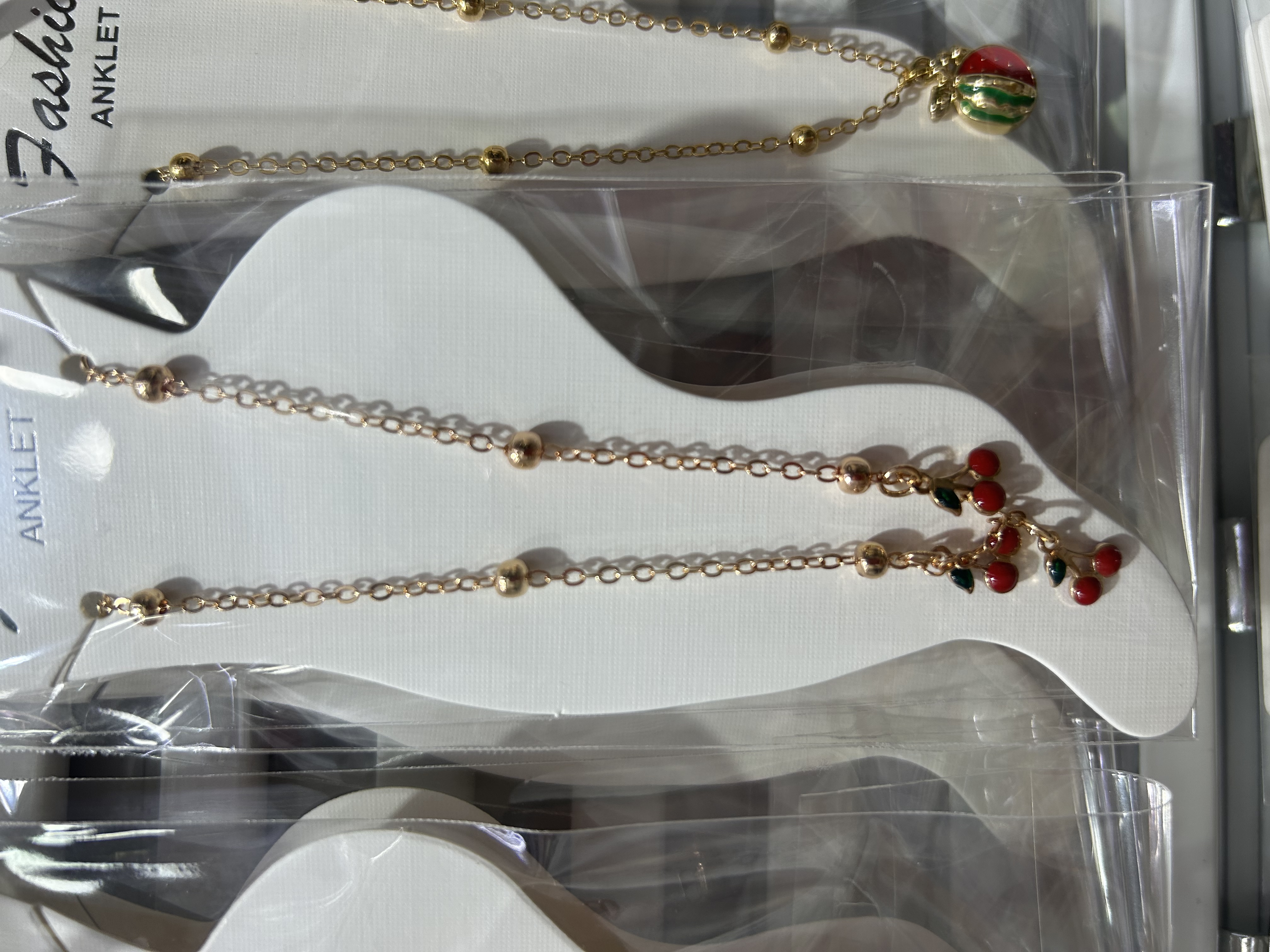 水晶红绳脚链水晶珠脚链时尚饰品女款潮流配饰脚链