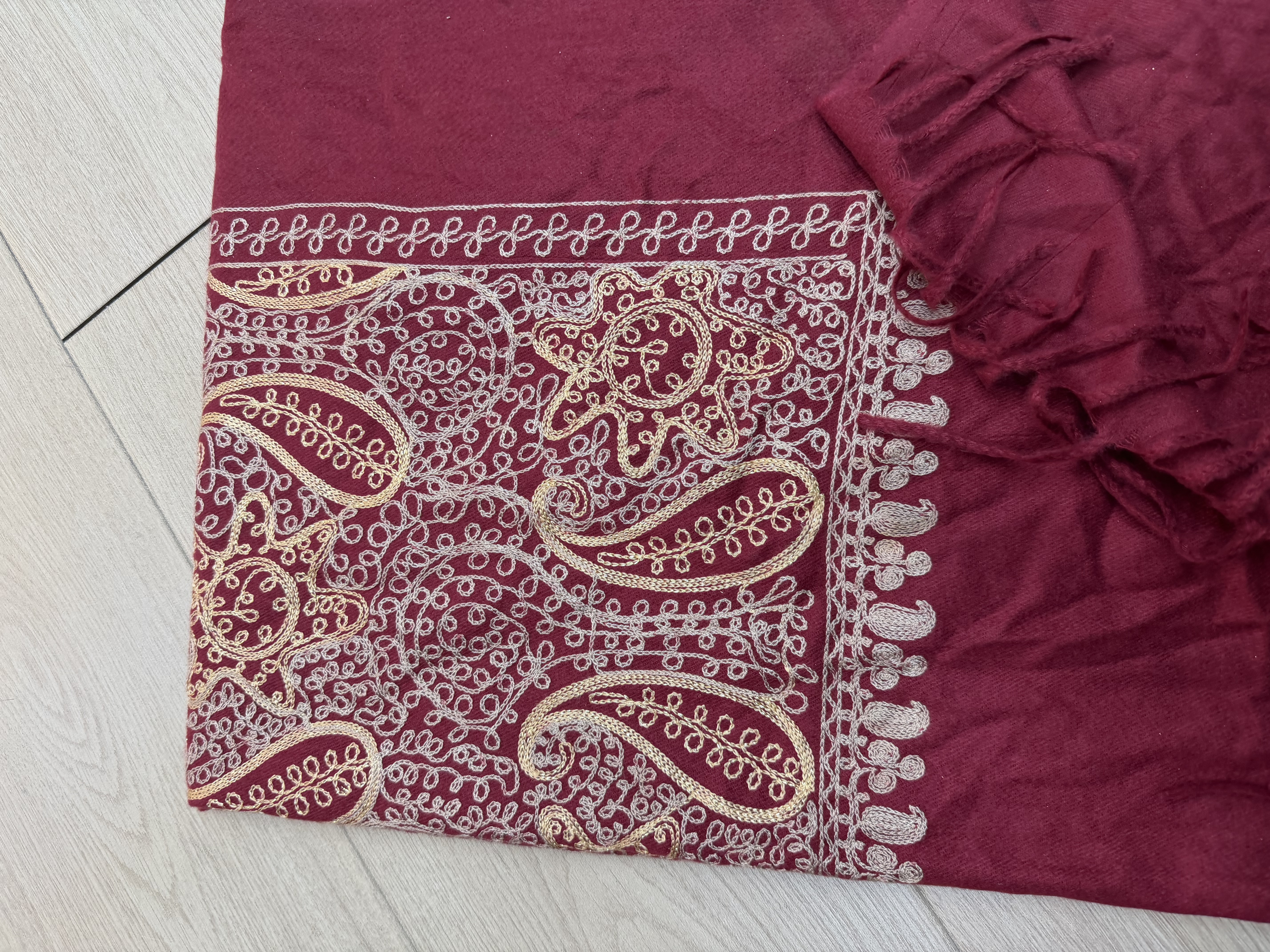 Hot sale Faux cashmere embroidered Scarf Embroidered Shawl: Finished product 330G, 70*180cm +2*10cm, must ZZCGP155#