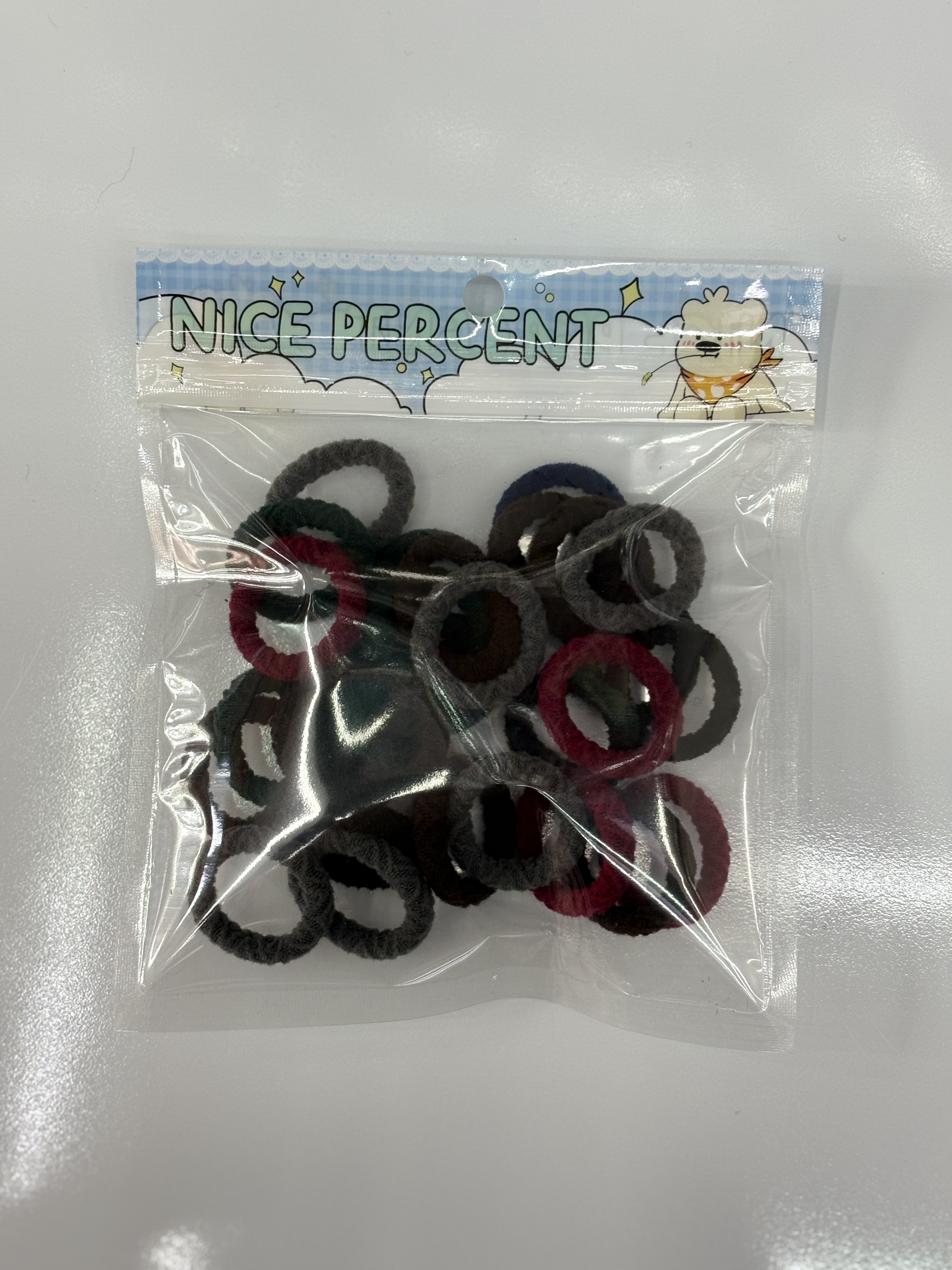 New cartoon creative hand-held bag children's towel ring hair accessory, 25 pieces of high-elasticity towel ring hair tie Specification image