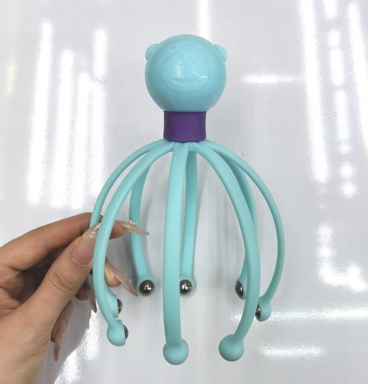 头部按摩器爪子八爪鱼五爪十二爪手动经络双重滚珠疏通挠头皮神器详情图5