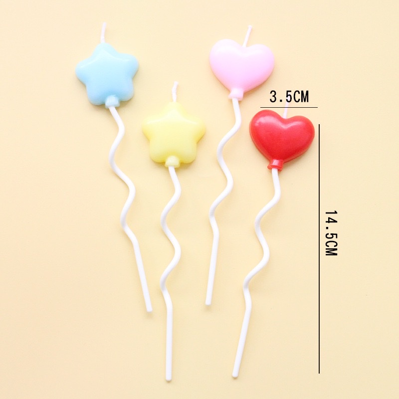 New birthday cake candles, InS-style retro heart-shaped five-pointed star twisted candles, colorful cartoon balloon candles, birthday number candles, gold powder small candles, party supplies, birthday candle gift box, candle party supplies detail image 9