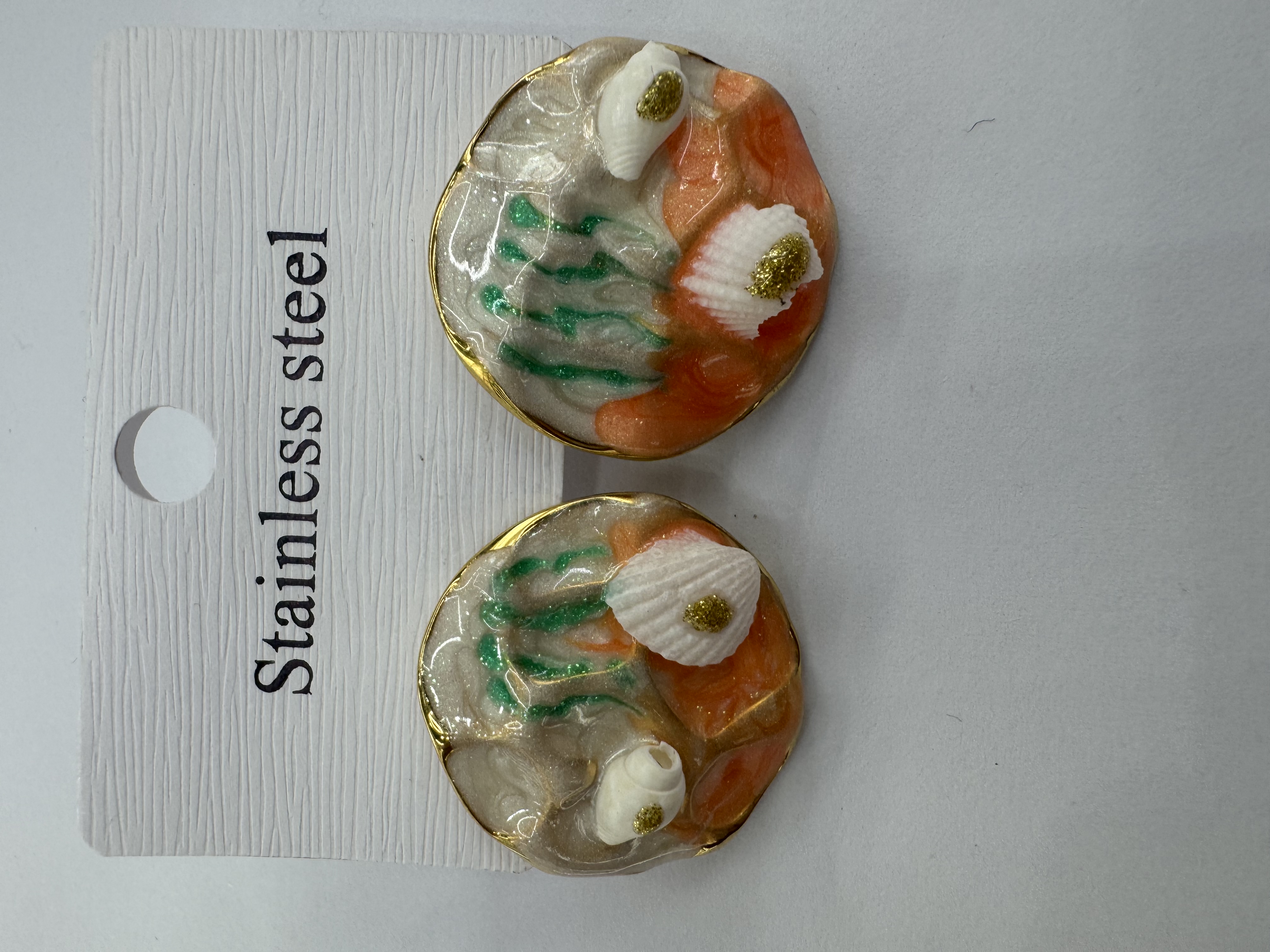 欧美流行饰品，不锈钢海洋风系列耳环耳饰饰品耳环白底实物图