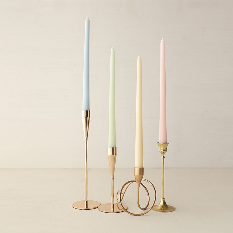 Wholesale four-piece 30CM branch-shaped wedding banquet European Morandi colorful long-pole candles, romantic, odorless and smokeless details Picture