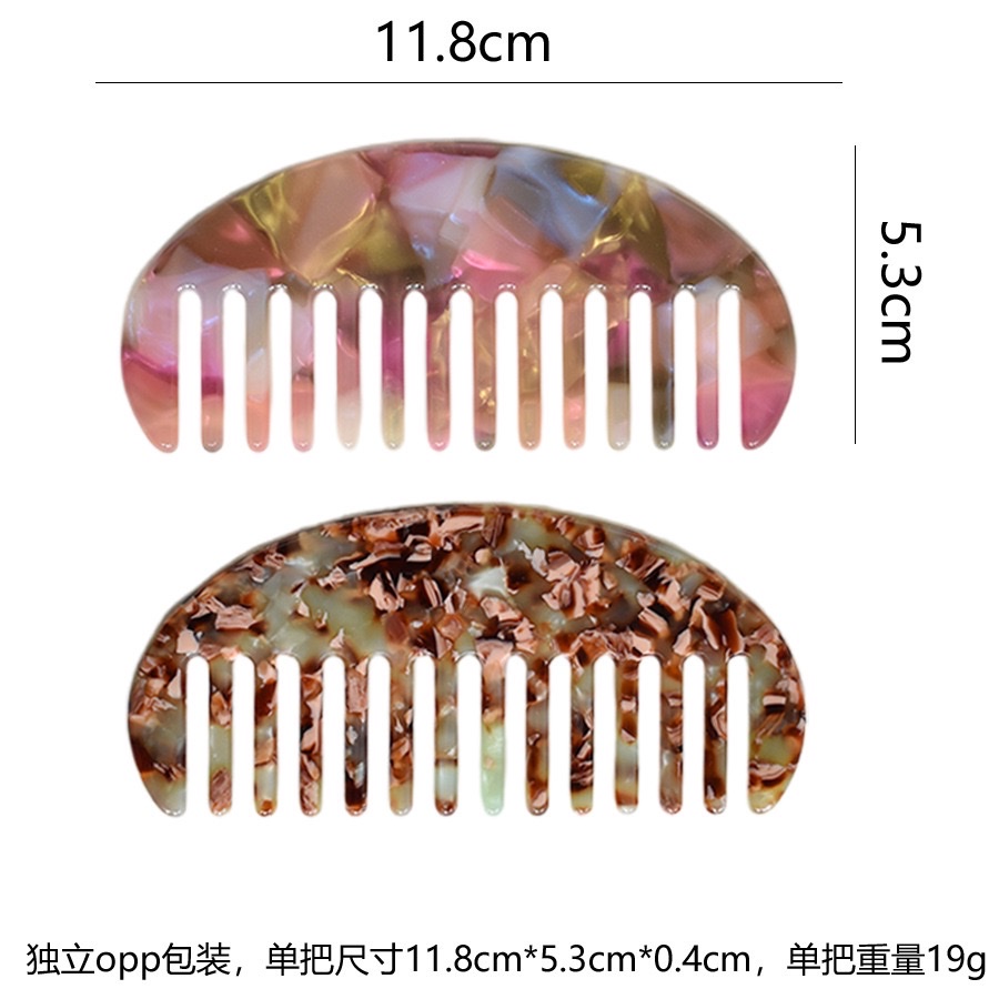 Factory direct sales, cross-border best-selling acetic acid board combs, popular hair combs in Europe and America, anti-static marble-patterned hair combs, hair accessories Item Picture
