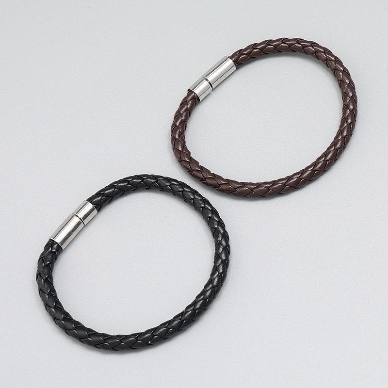 Cross-border best-selling accessories: Personalized and simple PU woven leather bracelet and jewelry, Korean-style casual and versatile accessories, silicone bracelet
