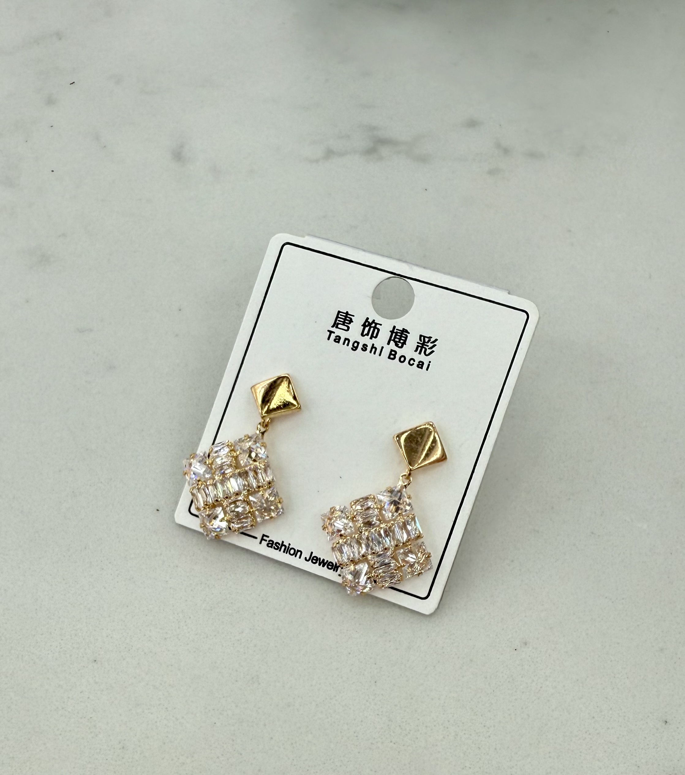 2026年最新中国风锆石耳环饰品简约时尚设计感防过敏耳针