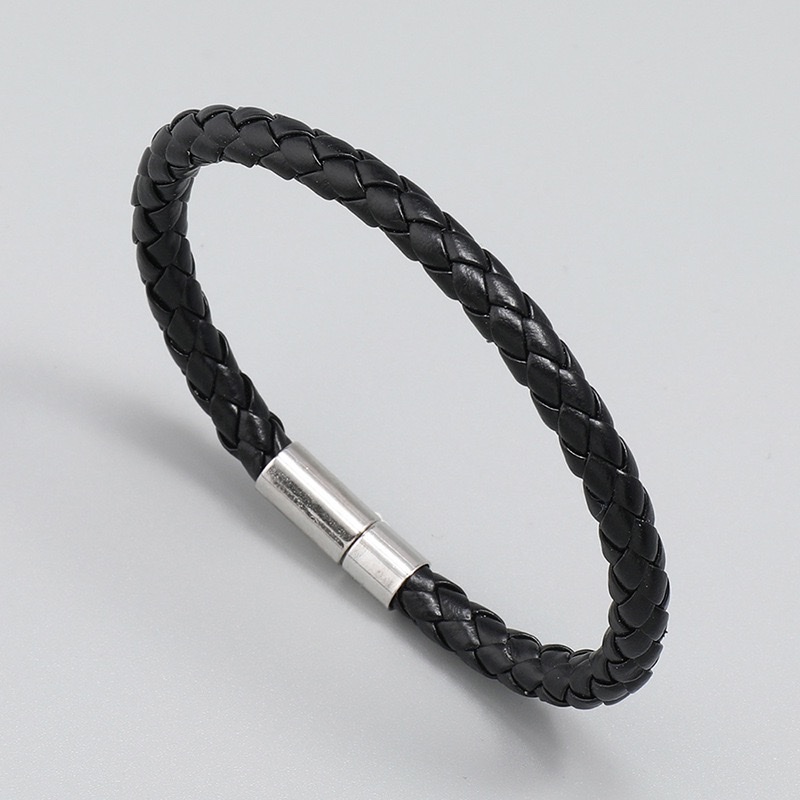Cross-border best-selling accessories: Personalized and simple PU woven leather bracelet and jewelry, Korean-style casual and versatile accessories, silicone bracelet Specification image
