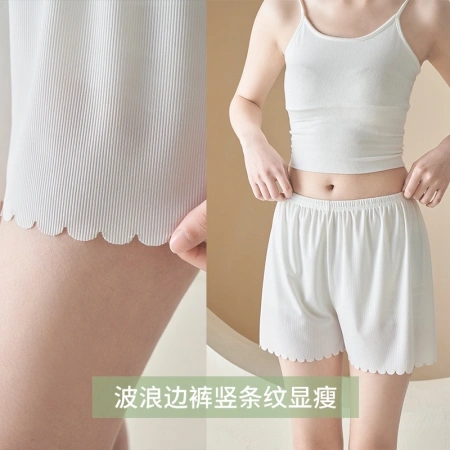 Spring and summer vertical striped ice silk safety pants, shorts, leggings, wavy edge three-inch pants, women's safety pants Spring and summer vertical striped ice silk safety pants, shorts, leggings, wavy edge three-inch pants, women's safety pants