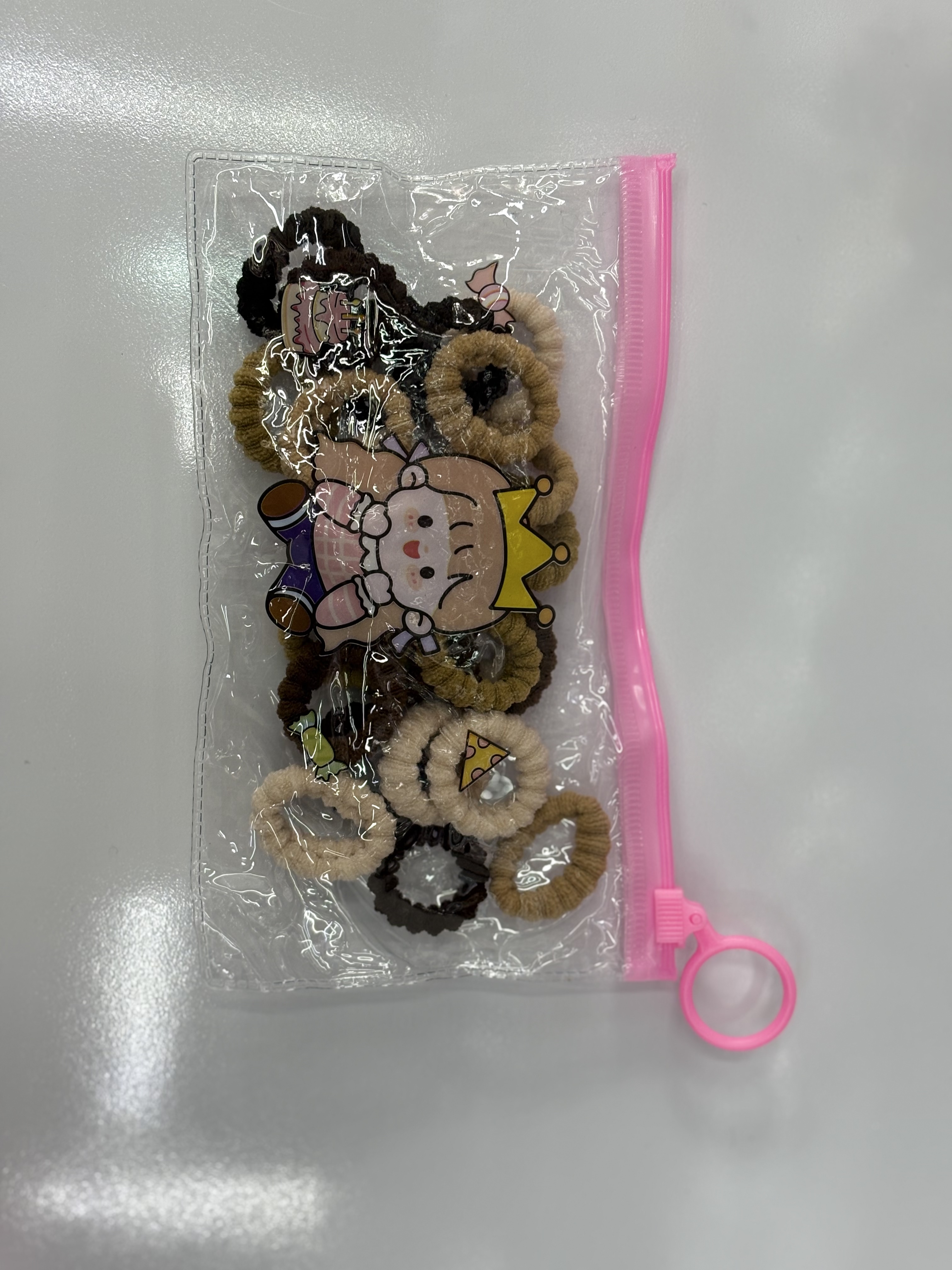 New cute zipper bag, children's high-elasticity towel band, hair tie, hair accessory, 25 pieces in a set, exclusively supplied by the source factory for export details Picture