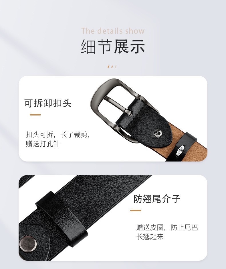 Cross-border bestsellers: Women's perforated pin buckle genuine leather simple and versatile retro denim belt, ins casual belt Item Picture