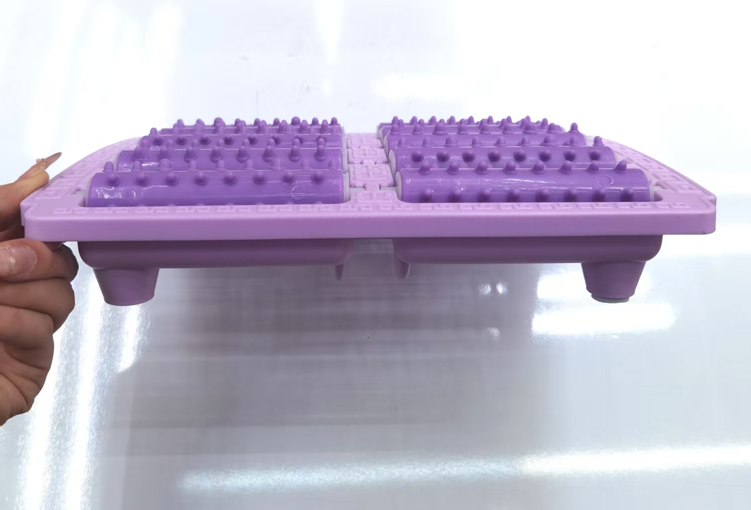 老人滚轮五排双脚足部按摩器 搓脚板 塑料穴位按摩垫脚底足浴按详情图4