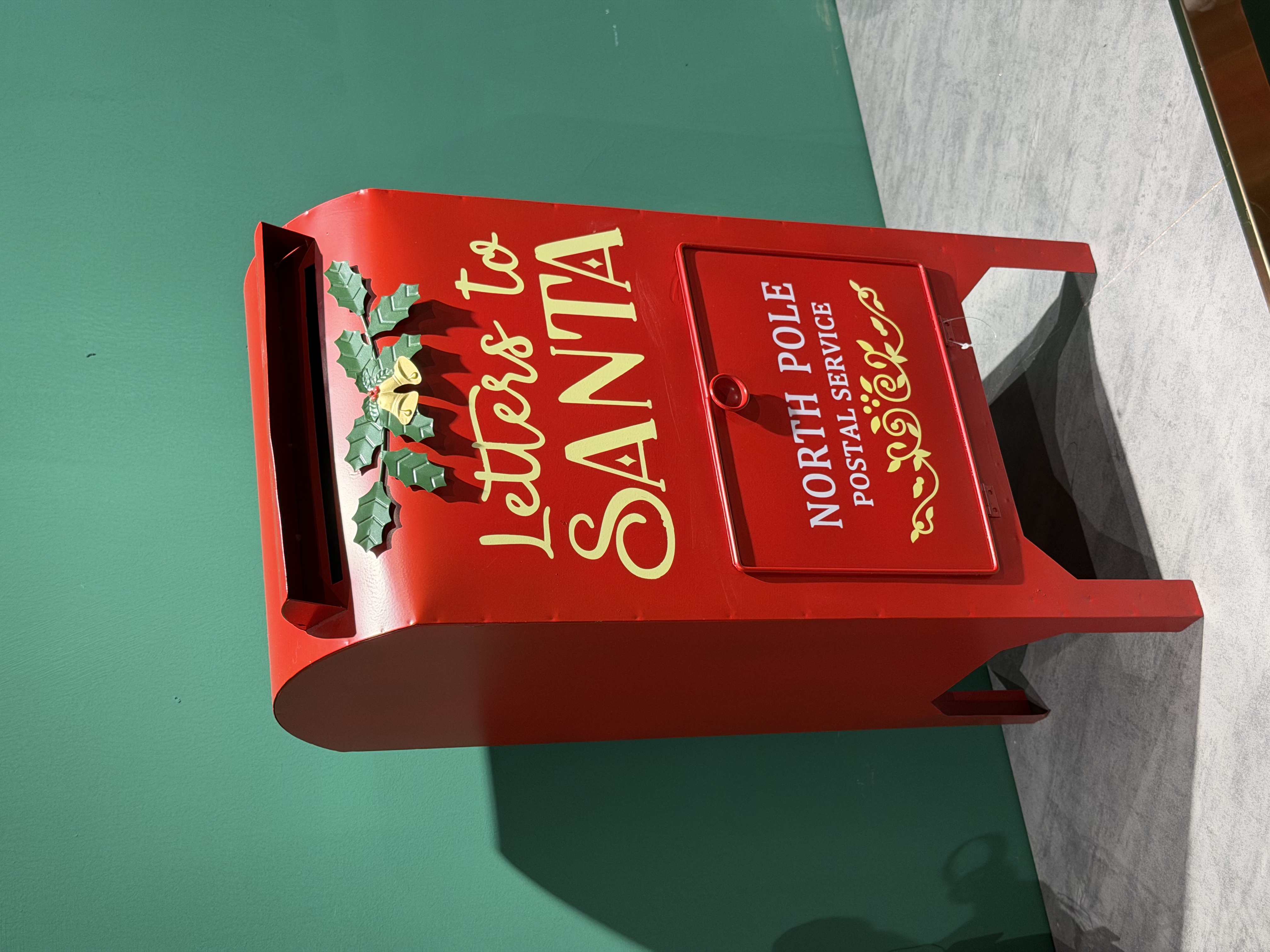 新款铁艺圣诞装饰红色信箱客厅庭院商场场景装饰摆件