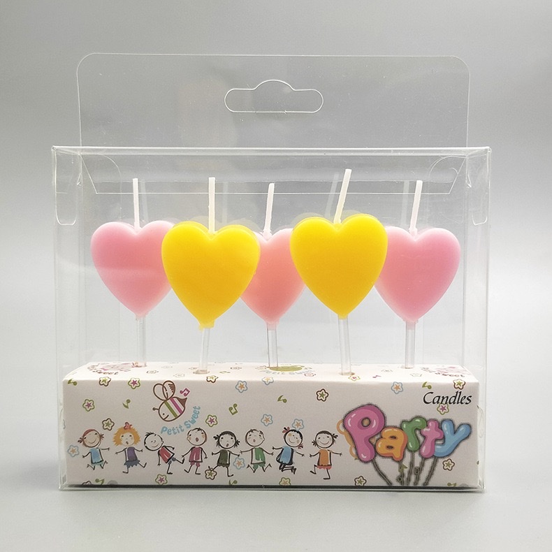 5pcs五角星爱心生日数字蜡烛金粉小蜡烛派对用品生日蜡烛儿童卡通马卡龙色五角星爱心生日蜡烛创意彩色星星心形装饰蜡烛 蜡烛详情图5