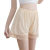 Lace-trimmed safety pants, women's leggings, thin three-inch shorts for outerwear, wholesale summer new style anti-glare ice silk Specification image