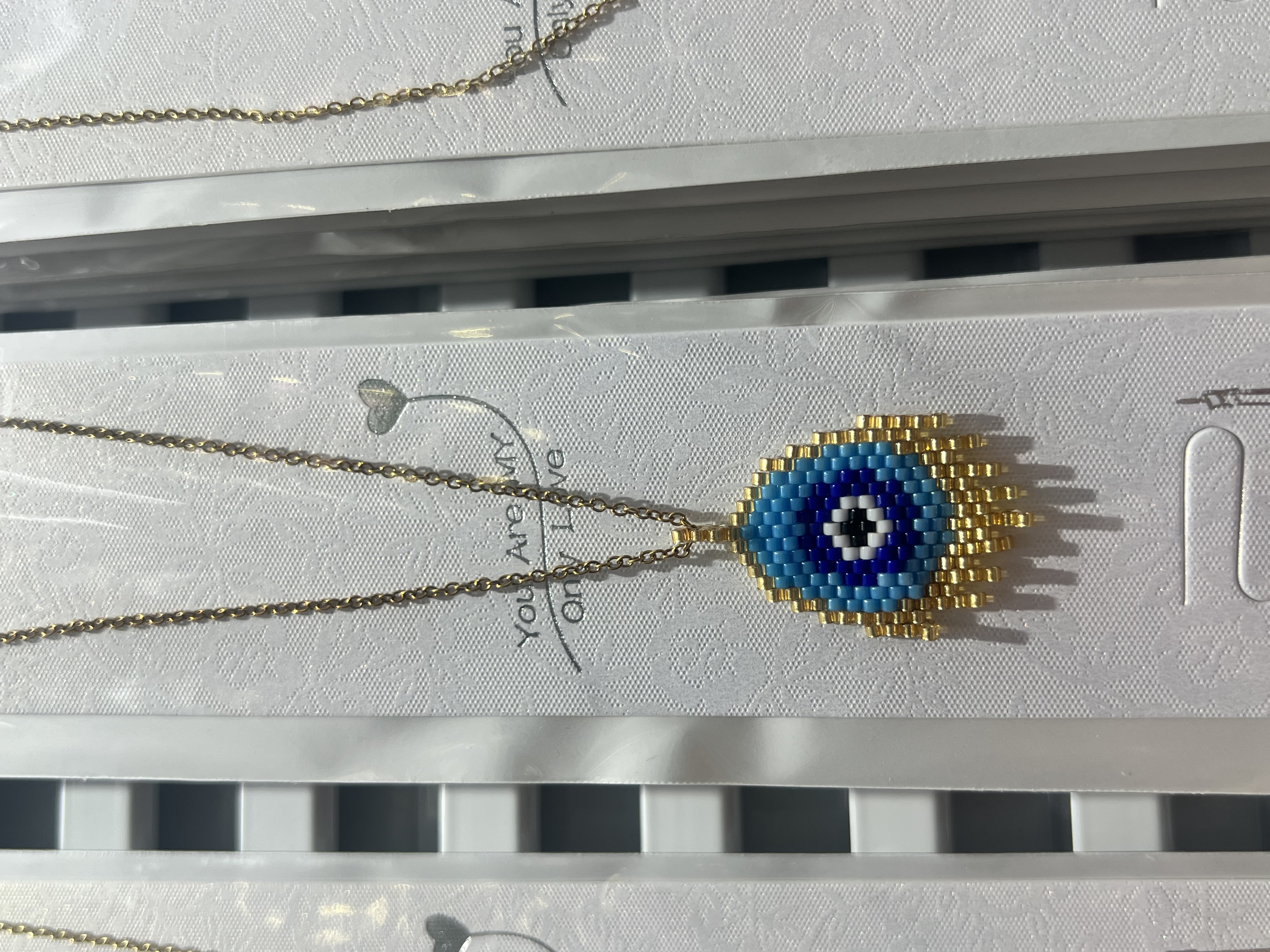 纯手工编织miyuki恶魔之眼不锈钢项链细节图