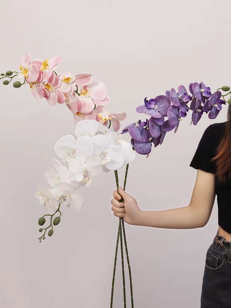 High-quality bionic Phalaenopsis artificial flower arrangement, light luxury and high-end floral art arrangement, living room decoration ornaments, artificial flowers Specification image
