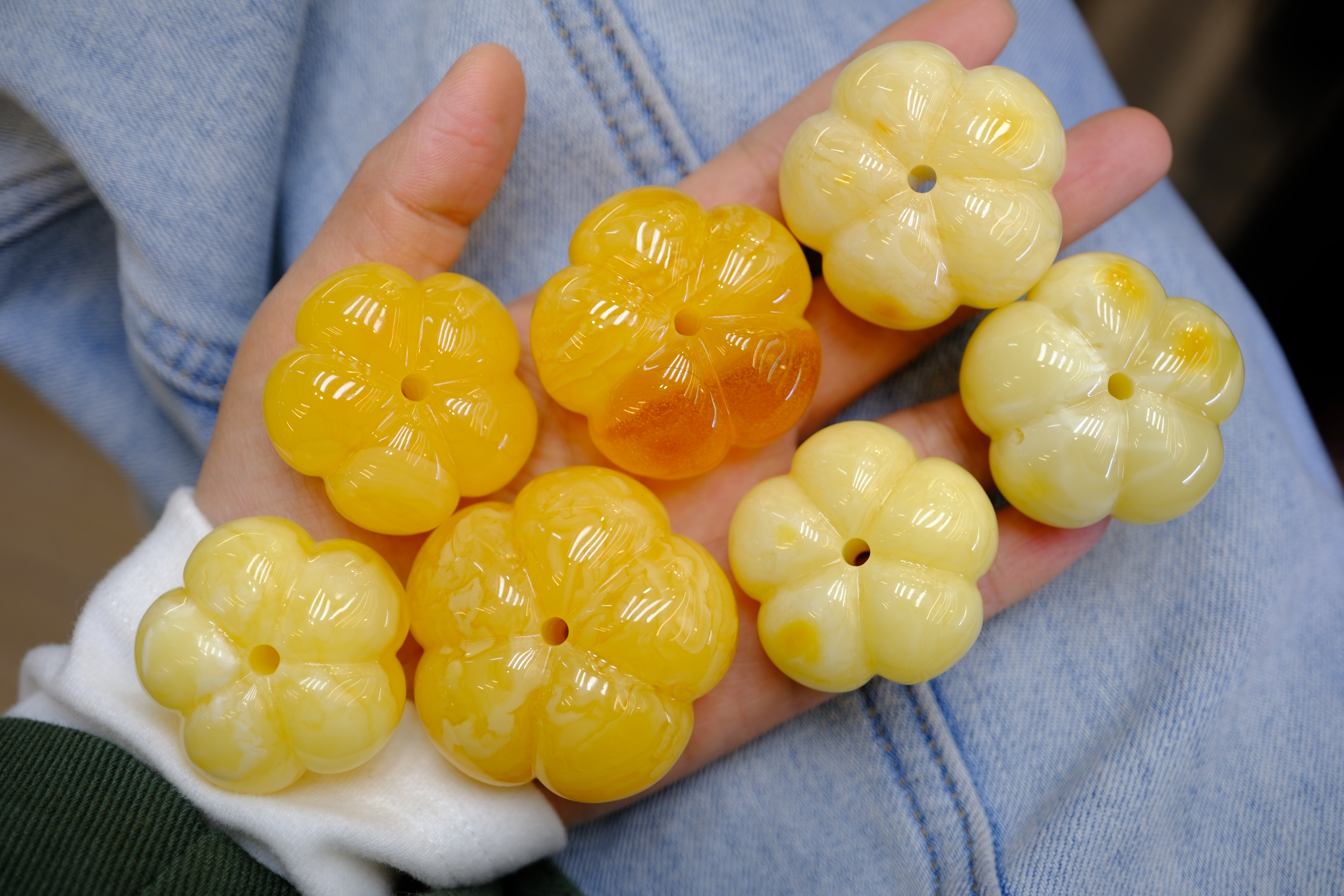 天然蜜蜡五瓣花吊坠项链首饰珠宝珠宝玄学翡翠玉手镯首饰琥珀蜜蜡详情图3