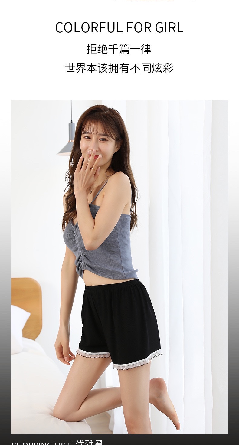 Summer's new women's safety pants: black edge contrasting color leggings, shorts, loose and can be worn as outerwear, safety pants, and capillaries detail image 8