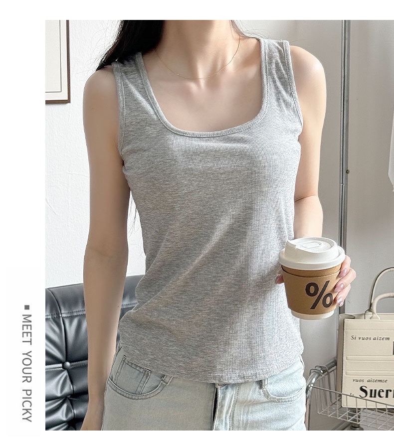 The new spring and summer threaded women's vest is a versatile top that can be worn as an inner or outer layer for women detail image 15