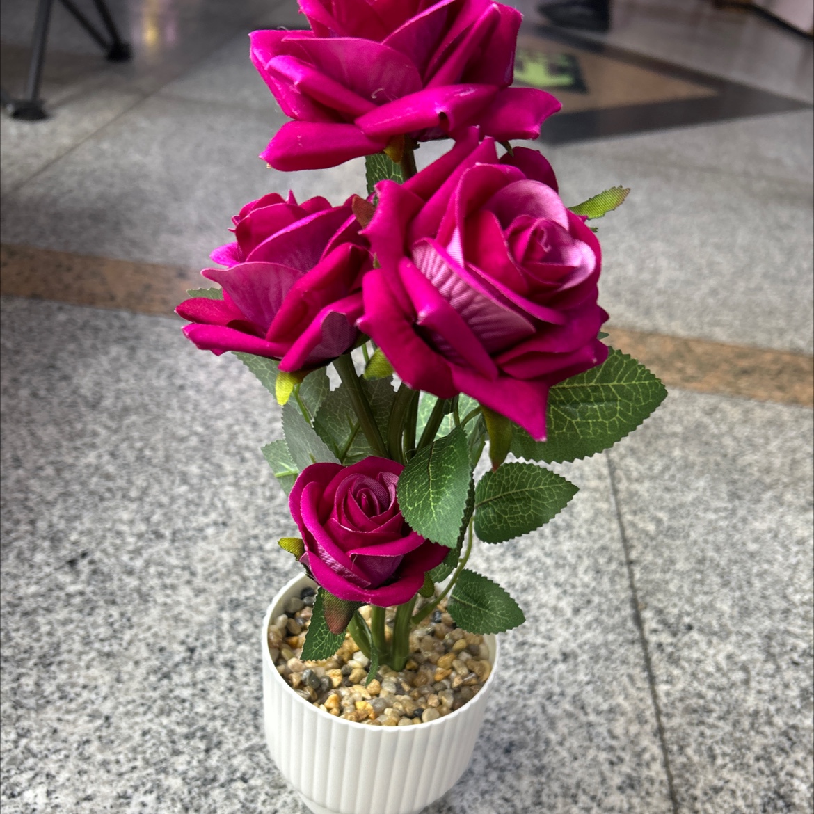 Artificial rose bonsai, artificial flower potted plants, office, living room, home use