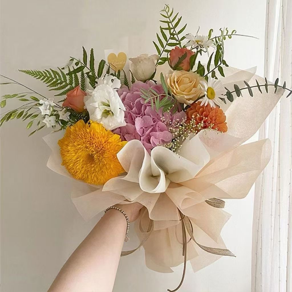 Pengfa Packaging Factory Store Small milk cotton flower lining Paper, pull-out milk cotton paper, waterproof base paper, pleated flower bouquet wrapping paper, DIY flower packaging, flower packaging, flower packaging, pleated paper detail image 7