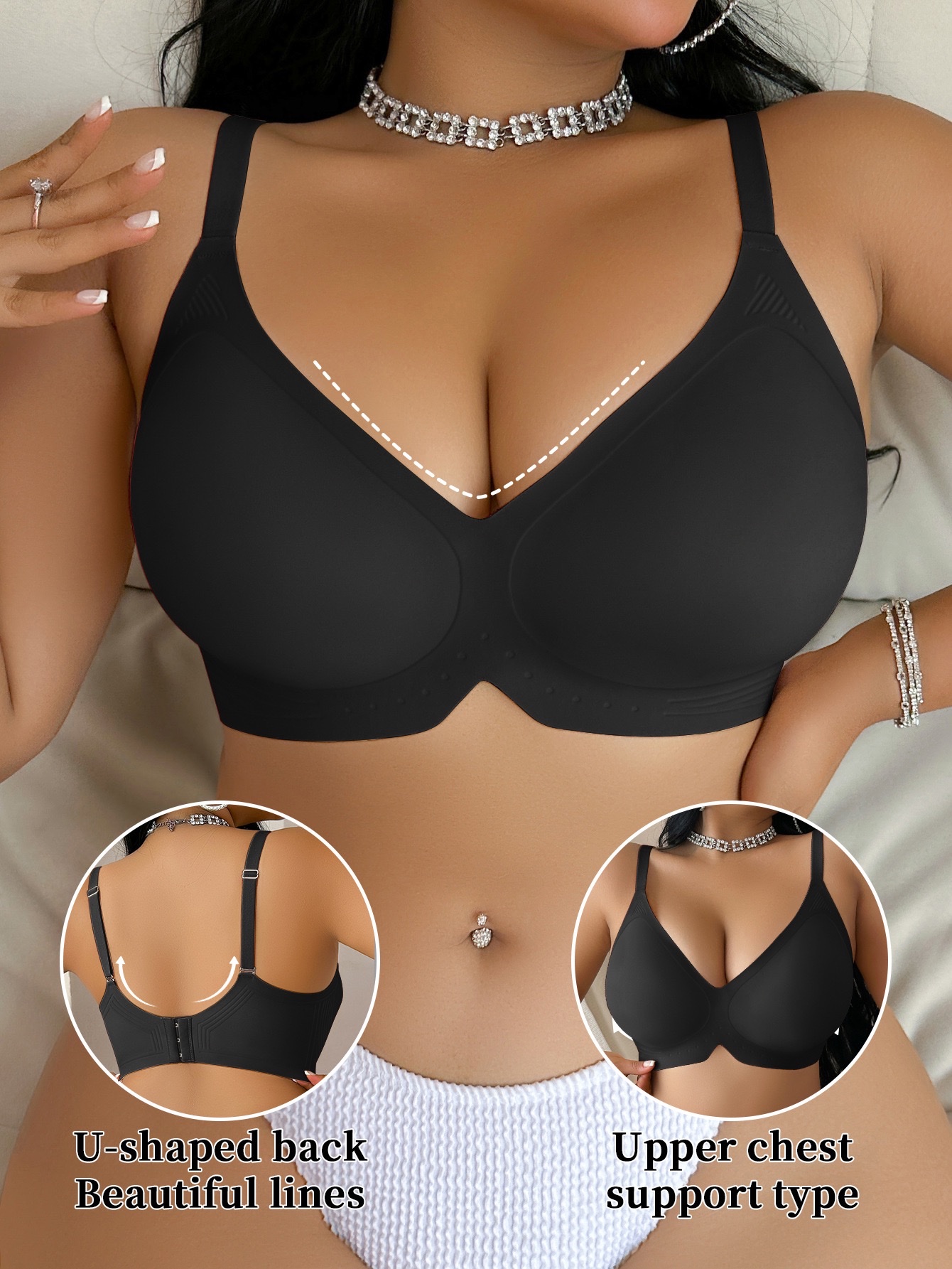 Cross-border plus-size underwear: large bust, small bust, anti-sagging, soft support, gathering, no steel ring, sports bra, large cup bra pic 12