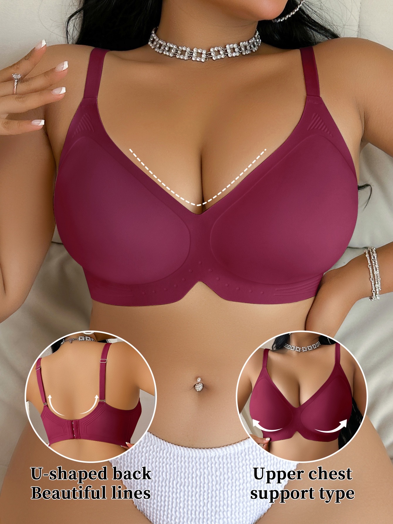 Cross-border plus-size underwear: large bust, small bust, anti-sagging, soft support, gathering, no steel ring, sports bra, large cup bra pic 14