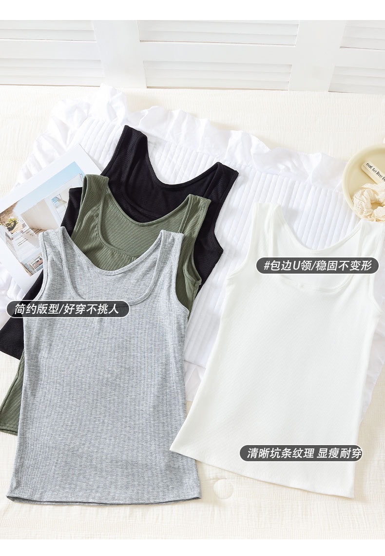 The new spring and summer threaded women's vest is a versatile top that can be worn as an inner or outer layer for women detail image 6