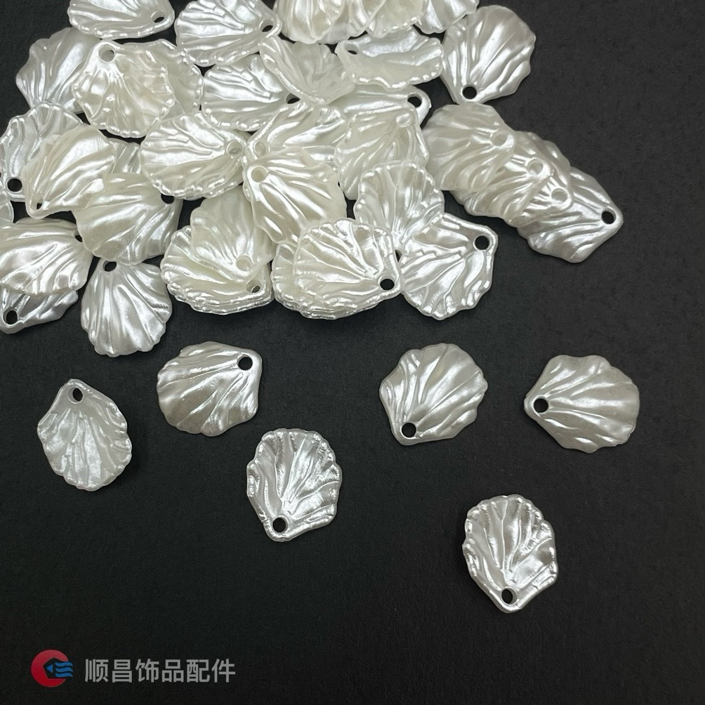 ABS仿珍珠花片叶11×12mm 古风DIY饰品手工材料创意配件制作装饰用品