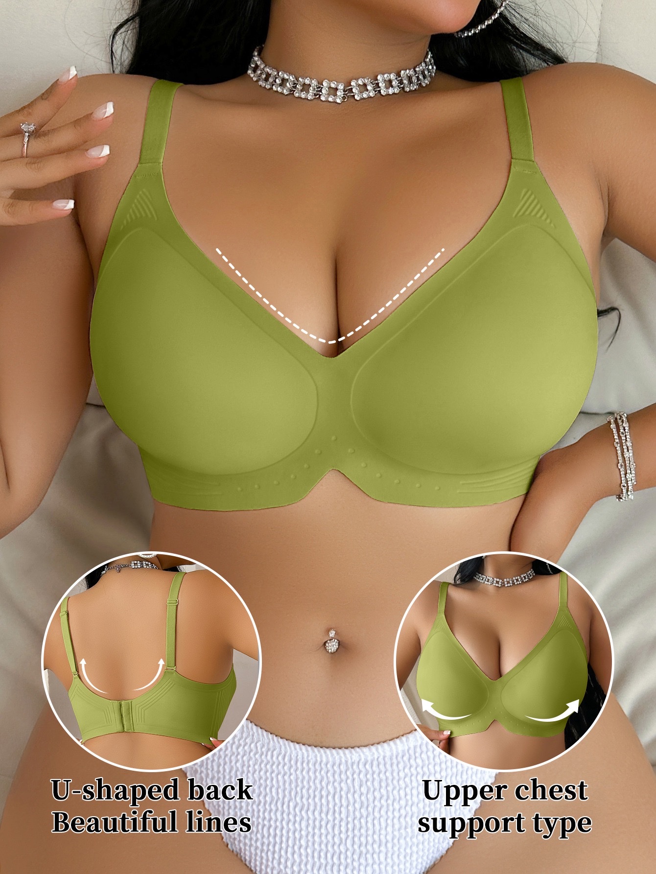 Cross-border plus-size underwear: large bust, small bust, anti-sagging, soft support, gathering, no steel ring, sports bra, large cup bra pic 5
