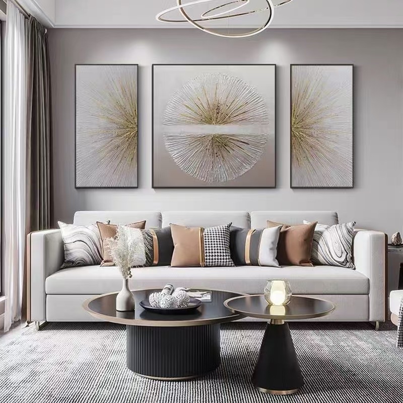 Rural living room decorative painting, oil painting on canvas, room painting, simple living room hanging painting, all hand-painted oil paintings detail image 2