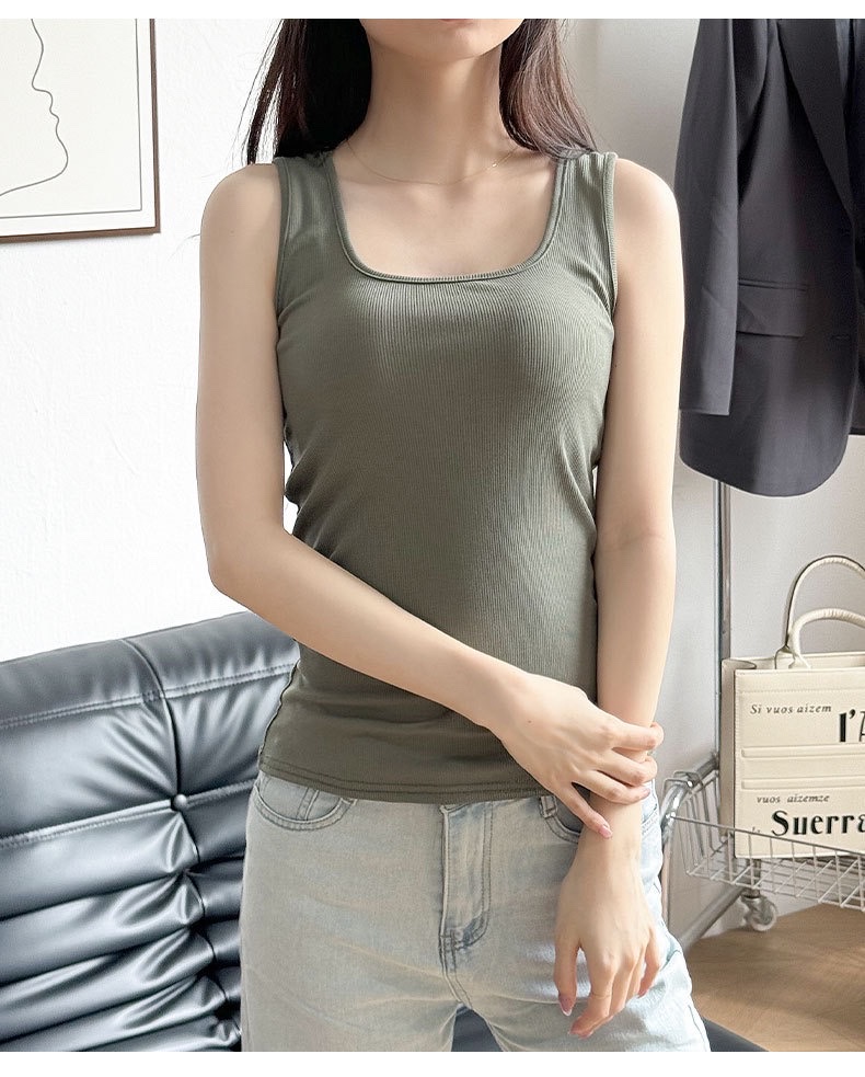 The new spring and summer threaded women's vest is a versatile top that can be worn as an inner or outer layer for women detail image 18