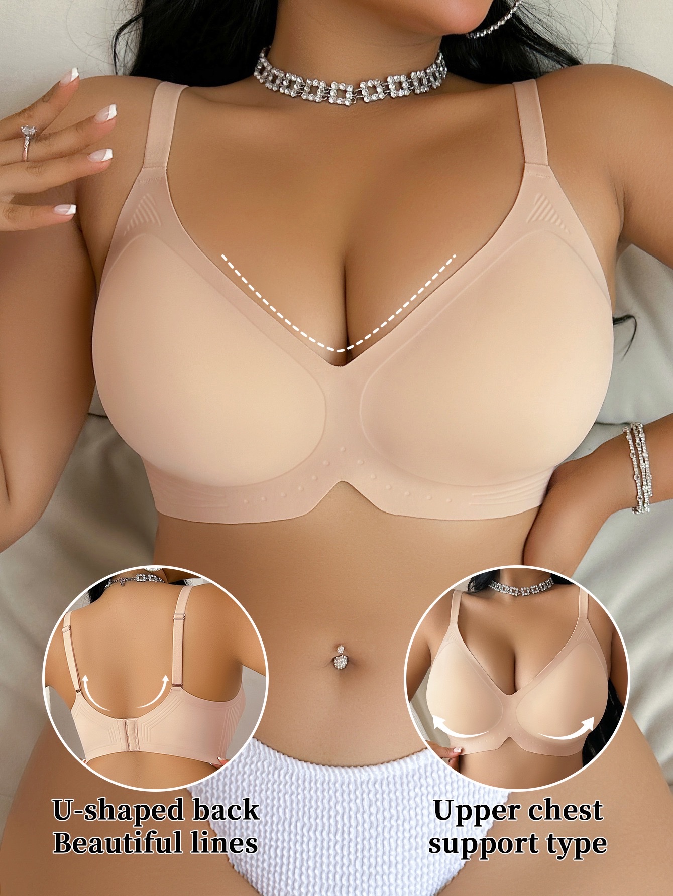 Cross-border plus-size underwear: large bust, small bust, anti-sagging, soft support, gathering, no steel ring, sports bra, large cup bra pic 9