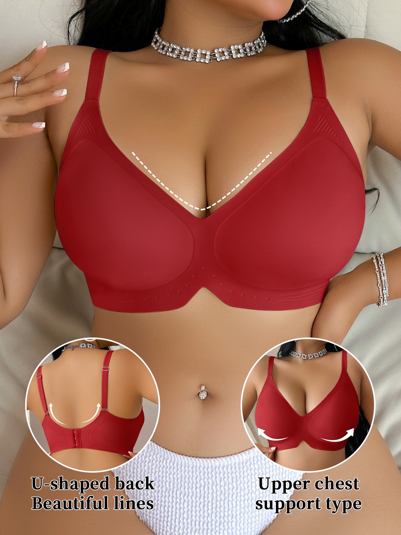 Cross-border plus-size underwear: large bust, small bust, anti-sagging, soft support, gathering, no steel ring, sports bra, large cup bra pic 18