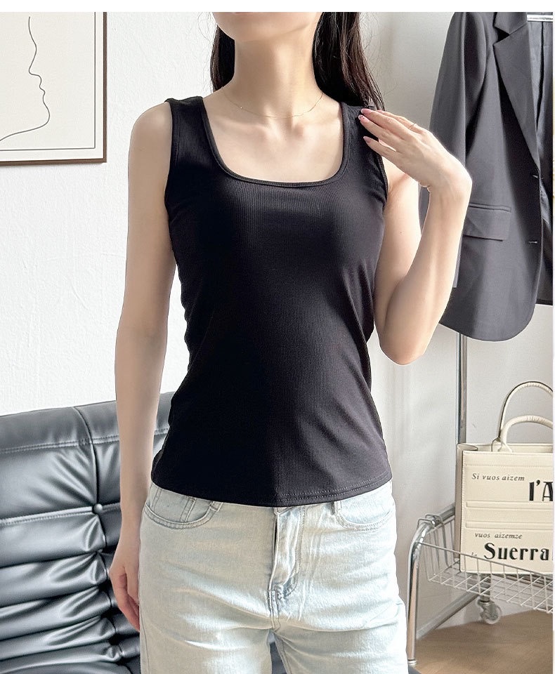 The new spring and summer threaded women's vest is a versatile top that can be worn as an inner or outer layer for women detail image 17