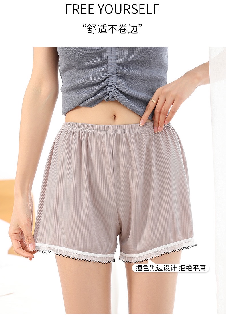 Summer's new women's safety pants: black edge contrasting color leggings, shorts, loose and can be worn as outerwear, safety pants, and capillaries detail image 2