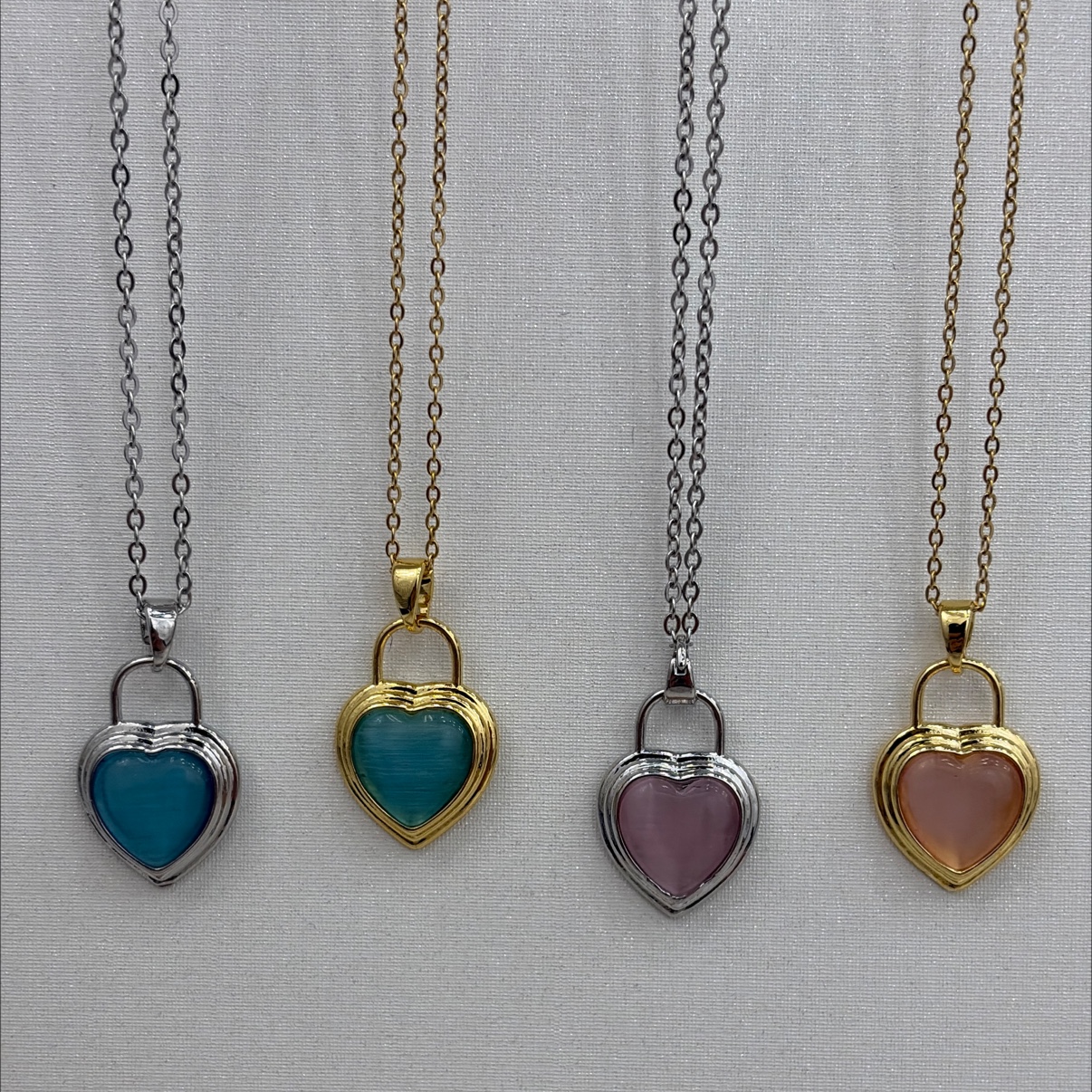 夏日彩色糖果爱心项链 闺蜜项链女 多巴胺心形锁骨链时尚潮流款产品图