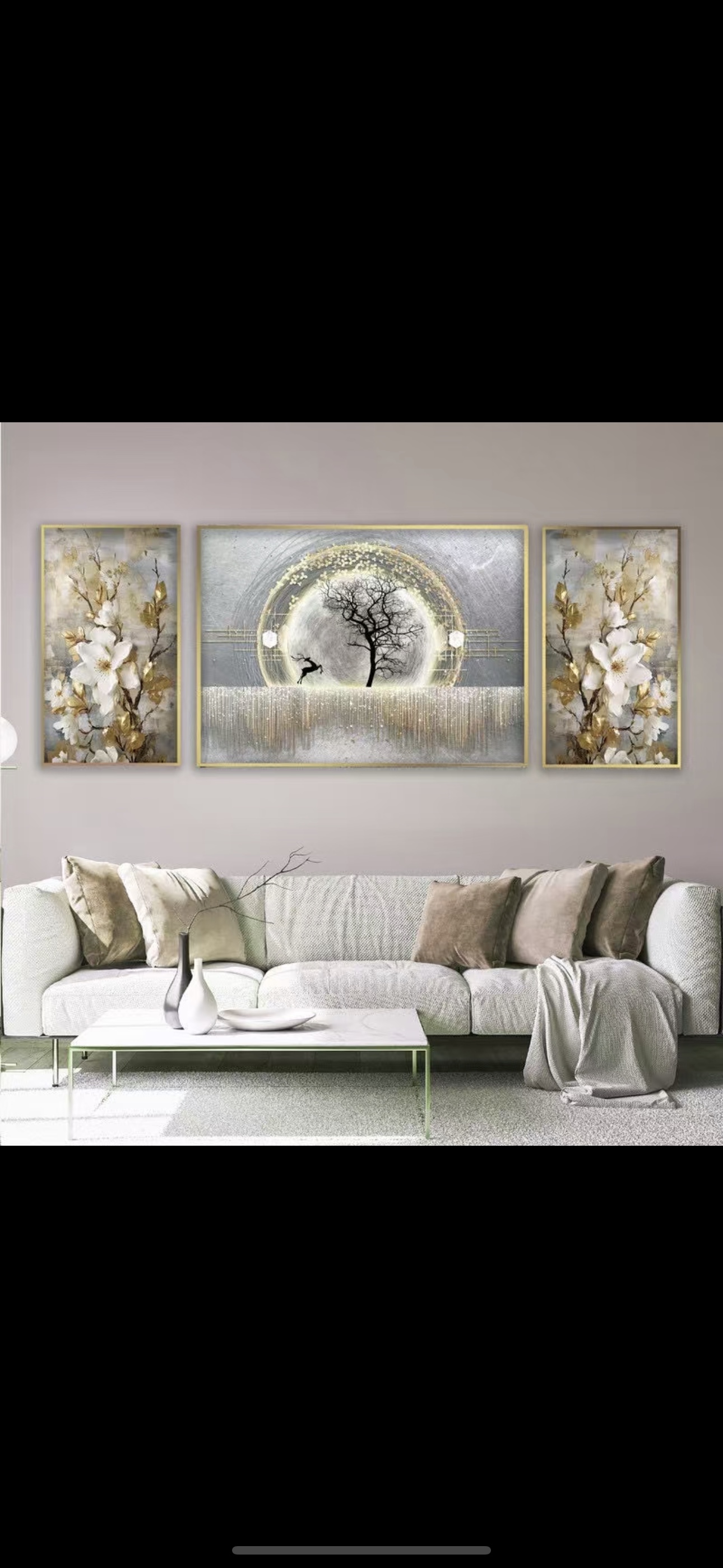 Rural living room decorative painting, oil painting on canvas, room painting, simple living room hanging painting, all hand-painted oil paintings Specification image