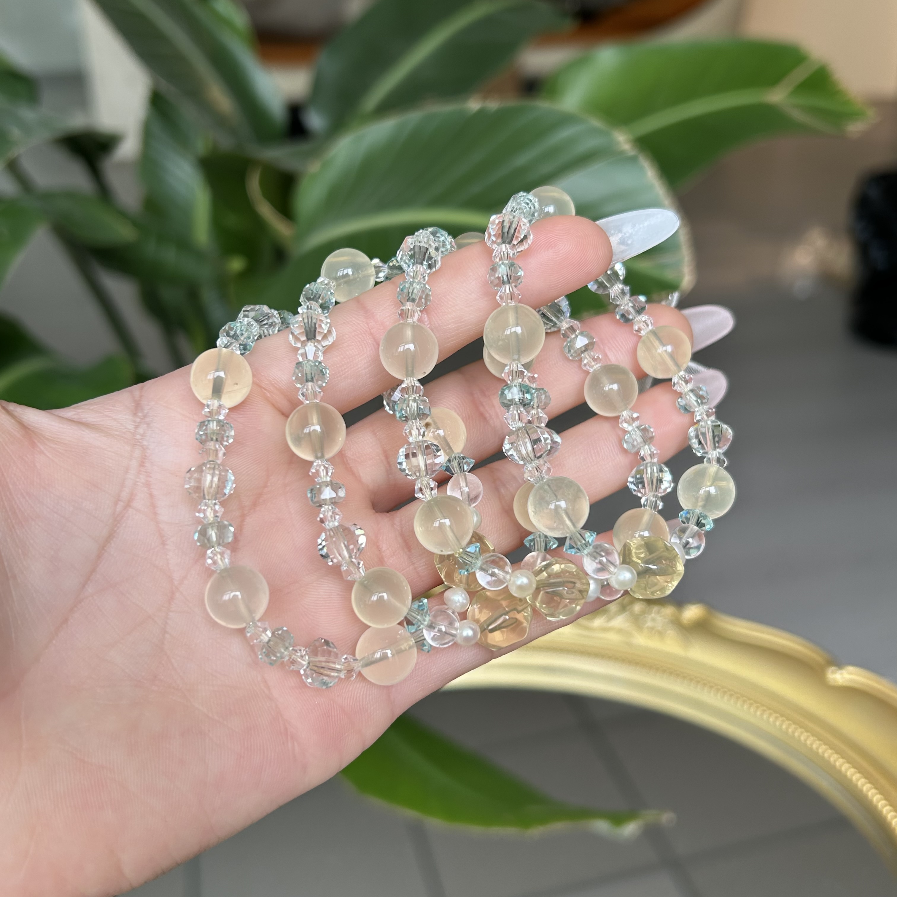 【夏日薄荷糖】柠檬晶+绿碎钻手链小众设计轻奢温柔清爽仙气百搭