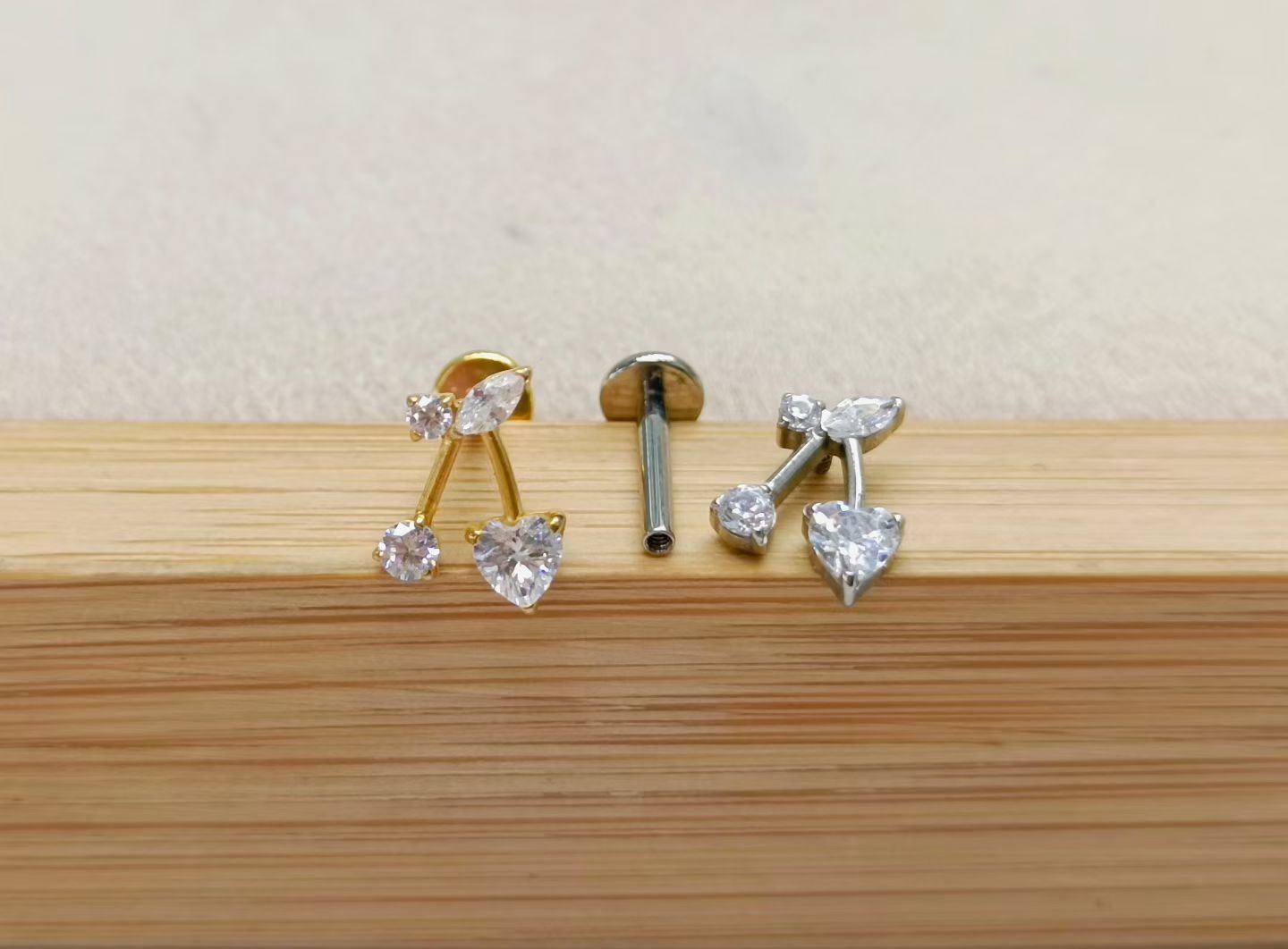 内螺旋耳钉唇环无需穿孔唇钉简约时尚饰品内螺旋耳钉