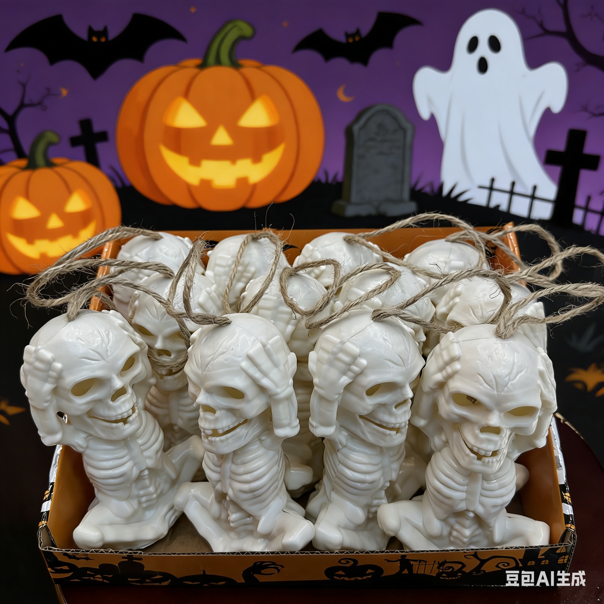 万圣节抱头鬼蜡烛小摆件