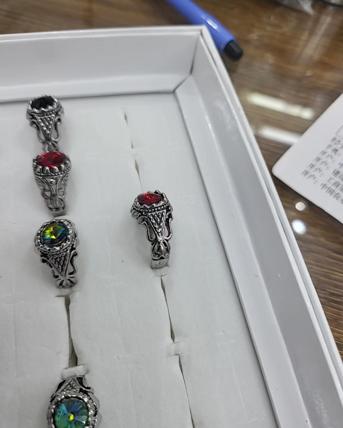 1pc铜微镶戒指戒指莫桑钻戒指跨境银戒指，高级ins风，保色戒指