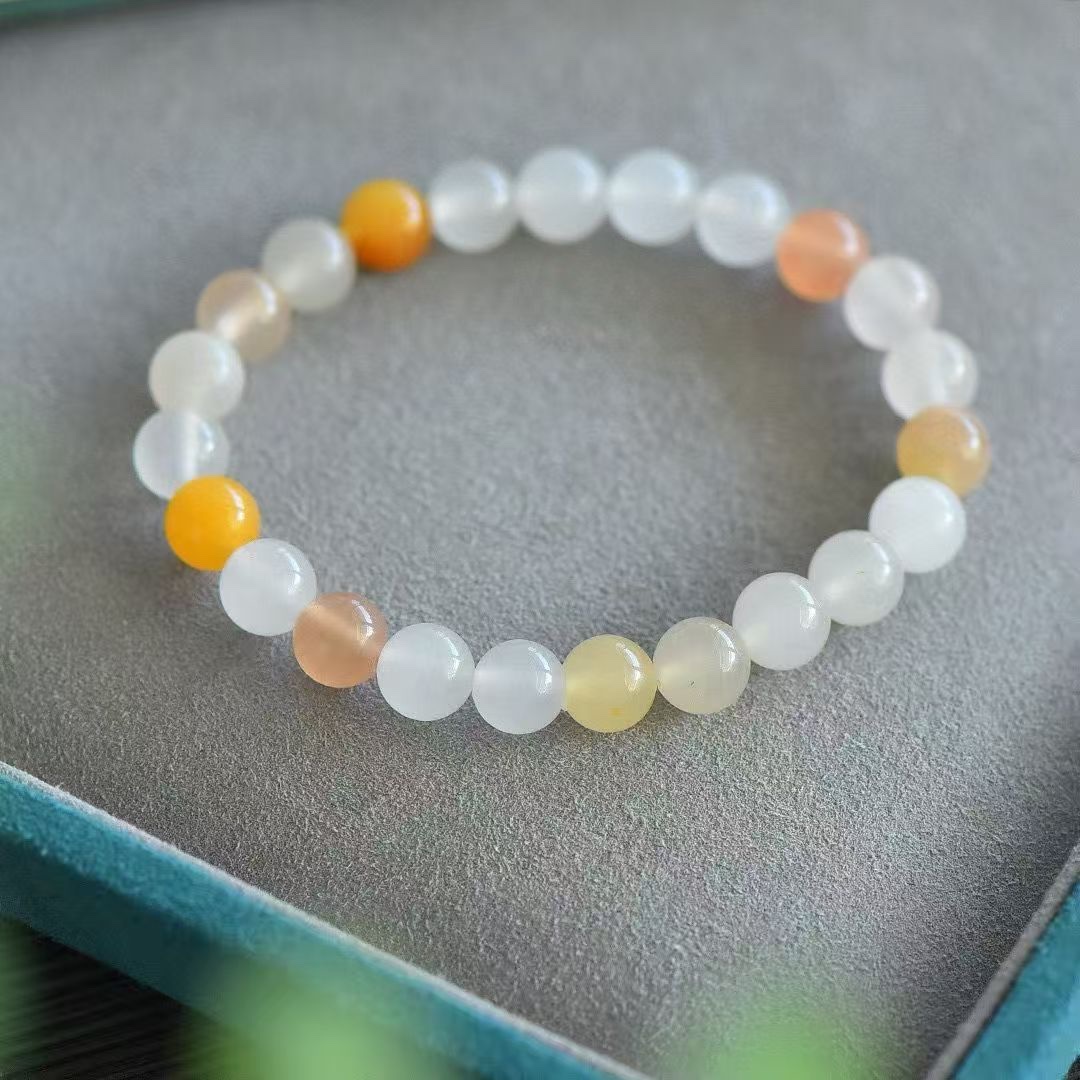 Xinjiang Golden Thread Jade multi-treasure bracelet for women, Gobi colorful jade single-loop bracelet for women, jewelry bracelet, cultural play bracelet, crystal bracelet Specification image
