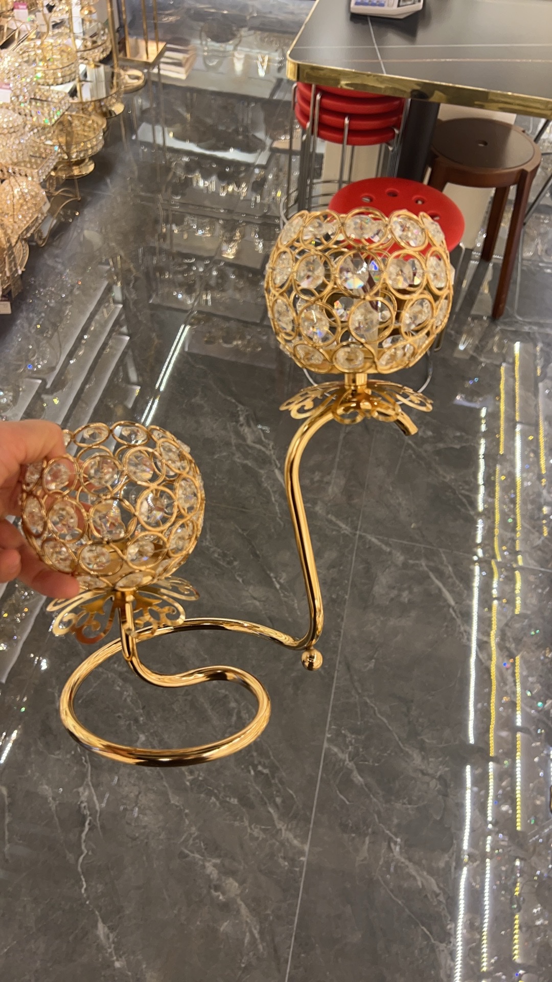 手工活外发烛台水晶花瓶玻璃制品手工活制作